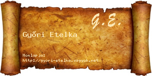 Győri Etelka névjegykártya